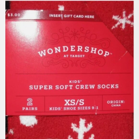 Christmas Socks Two Pairs Red Holiday Crew XS/S Kids 9-11 Plaid and Snowflakes - Picture 4 of 5